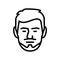 balbo beard hair style line icon vector illustration