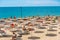 BALCHIK, BULGARIA, JULY 13, 2019: View of a sunny day on a beach in Balchik, Bulgaria