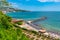 BALCHIK, BULGARIA, JULY 13, 2019: View of a sunny day on a beach in Balchik, Bulgaria