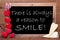 Balckboard With Heart Decoration, Quote There Is Always A Reason To Smile