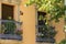 Balconies decorated with flower pots