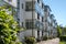 Balconies of modern apartment buildings in Swedish suburbs, Hisingen Gothenburg