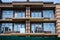 Balconies with trestle tables of unfinished building