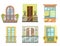 Balconies in various styles front view set collection