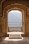 Balcony, architectural detail of Amber Fort in Jaipur