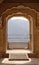 Balcony, architectural detail of Amber Fort in Jaipur