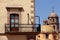 Balcony and belfry in queretaro, mexico