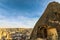 A balcony of a cave inside a fairy chimney in Cappadocia