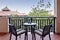 Balcony of an Elegant Apartment Overseeing the Garden