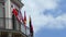 The balcony with flags of the USA, Poland, Ukraine and Germany