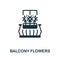 Balcony Flowers icon. Monochrome sign from balcony collection. Creative Balcony Flowers icon illustration for web design