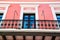 Balcony and glass windows in San Juan, Puerto Rico