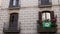 Balcony of a historic building in gothic quarter Barcelona