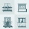 Balcony linear outline architecture building eleme