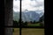 balcony with mountain view, Theth Valley, in Albania