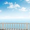 Balcony over sea and blue sky