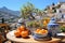 Balcony privacy: fruits, a table and a magnificent view of the mountains