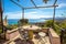 The balcony with sea view, Ligurian coast, Verezzi, Savona province, Italy