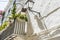 balcony, white architecture tourist streets in Marbella, Andalucia Spain