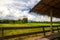 Balcony Wooden of home stay Room In Thailand , on nature background