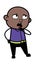 Bald Black Man Cartoon wondering