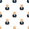 Bald Businessman Avatar Seamless Pattern