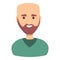 Bald candidate icon cartoon vector. Employee person