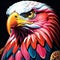 Bald eagle adult hawk psychedelic color feather headdress