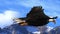 Bald Eagle Flies Against the Background of Mountains and Sky Animation