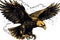 A bald eagle or hawk flying with wings spread mascot. Neural network AI generated