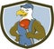 Bald Eagle Plumber Plunger Crest Cartoon