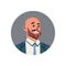 Bald head businessman avatar man face profile icon concept online support service male cartoon character portrait