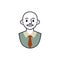 Bald-headed man avatar line icon