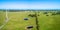 Bald Hills wind farm aerial panorama.