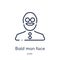 bald man face with beard and sunglasses icon from people outline collection. Thin line bald man face with beard and sunglasses