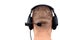 Bald man with headphones