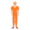 Bald prison person icon, cartoon style