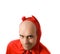 Bald red devil isolated