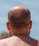 A bald spot on a man\'s head