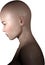 Bald Woman Portrait, Skinhead, Isolated