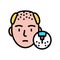 baldness disease color icon vector illustration
