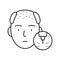 baldness disease line icon vector illustration