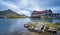 Balea Cabin on Frozen Lake