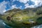 Balea glacier lake, Transfagarasan road in Romania Carpathian Fagaras mountains