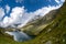 Balea glacier lake, Transfagarasan road in Romania Carpathian Fagaras mountains