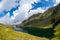 Balea glacier lake, Transfagarasan road in Romania Carpathian Fagaras mountains