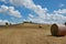 Baled hay field in Chianti, Tuscany.