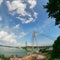 Balerang bridge in Batam with a beatiful blue sky