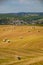 Bales of straw on a harvested field, Tuscany, Italy, Europe