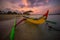 Bali boat at Kuta beach in the morning